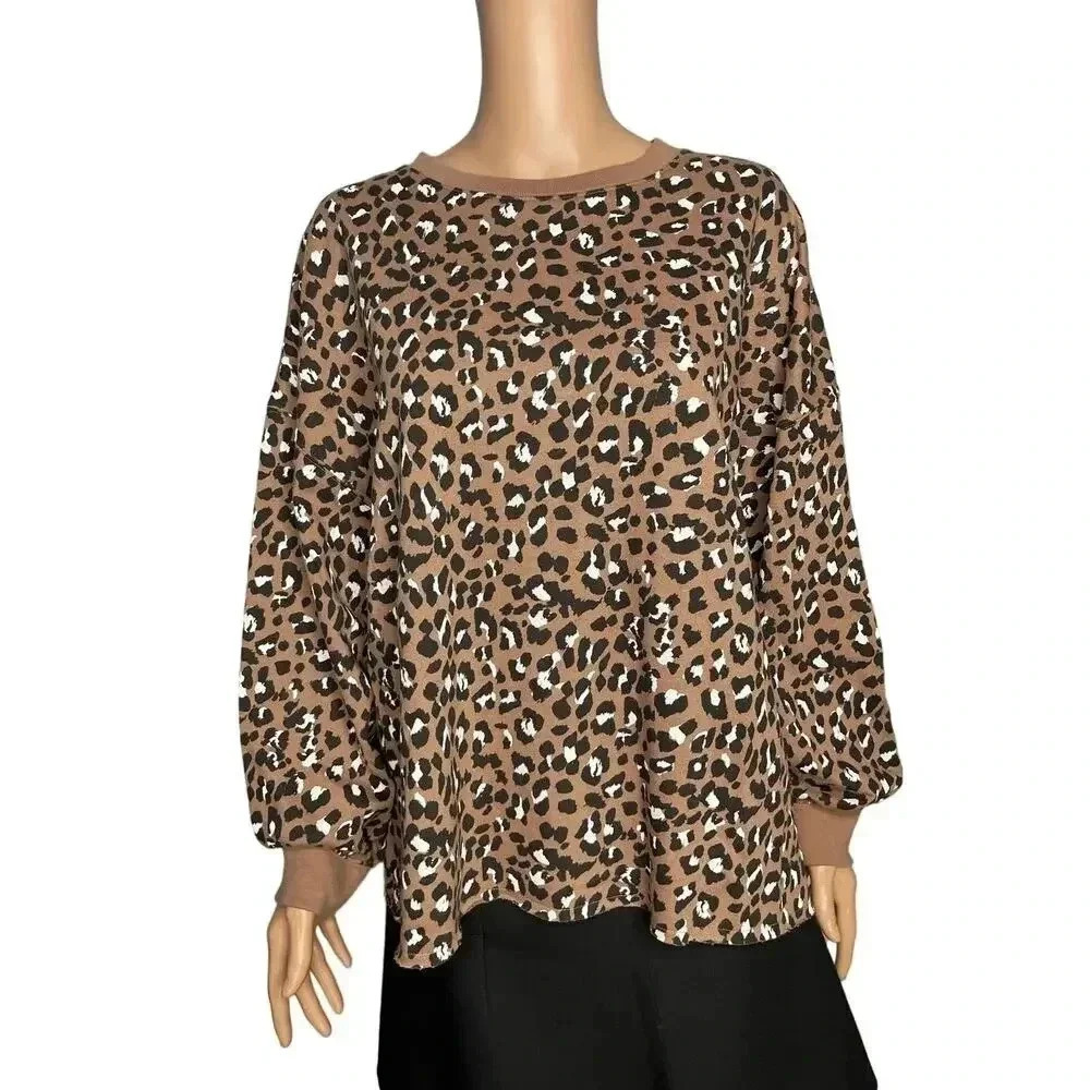 Rails Reeves Mountain Leopard crew neck sweater size M New - Picture 2 of 13